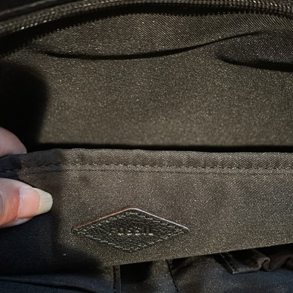 Unisex Fossil Leather Briefcase - Black/Brown- Excellent Condition - Picture 10 of 15